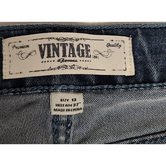 Vintage Genes 1891 Premium Quality Button Flap Pocket Stretch Blue Jeans Size 13 - Picture 5 of 5